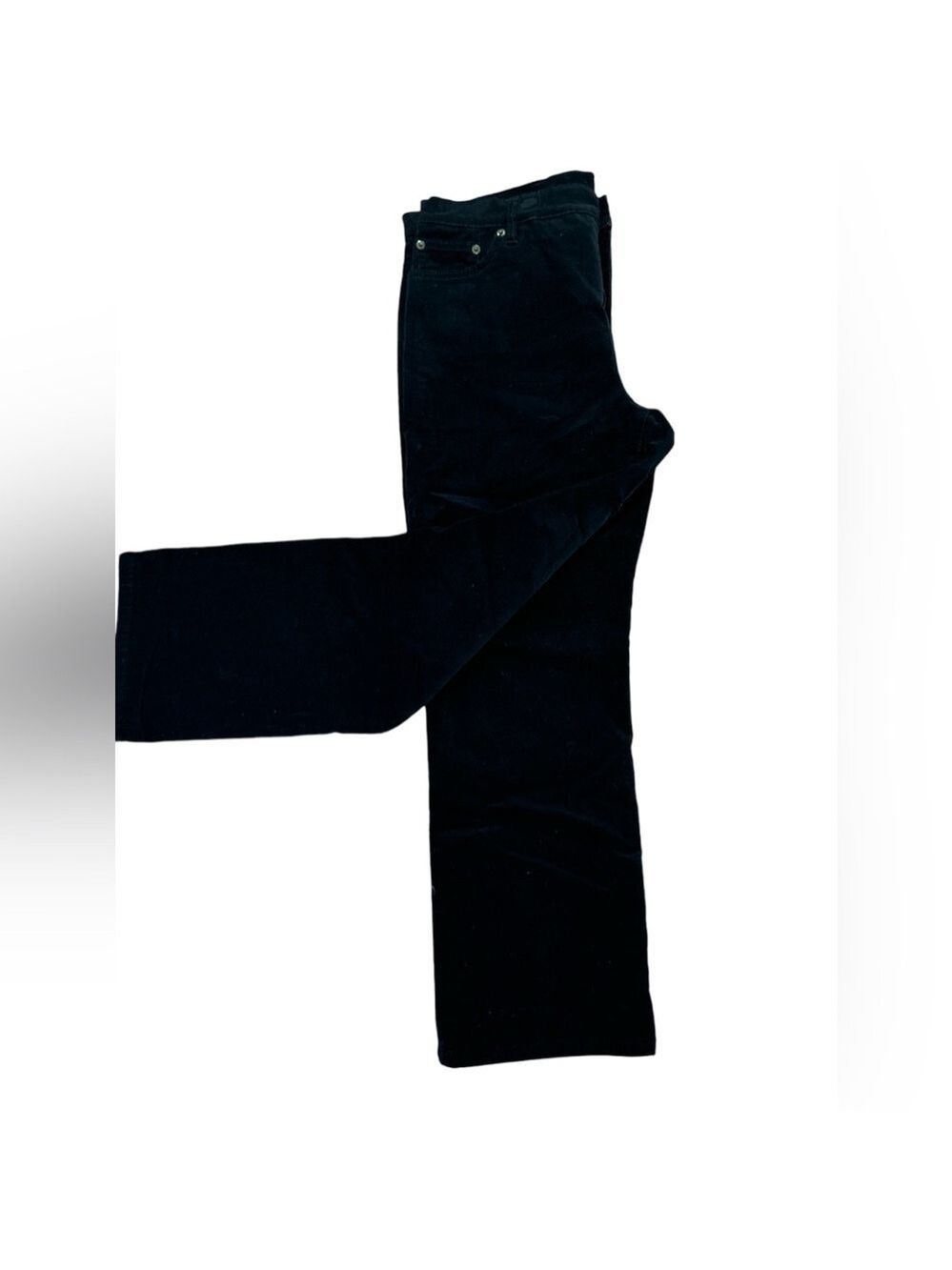 NWOT Y2K RALPH LAUREN JEANS CO. BLACK PLUSH VELVET STRAIGHT LEG JEANS 14P - Picture 2 of 6